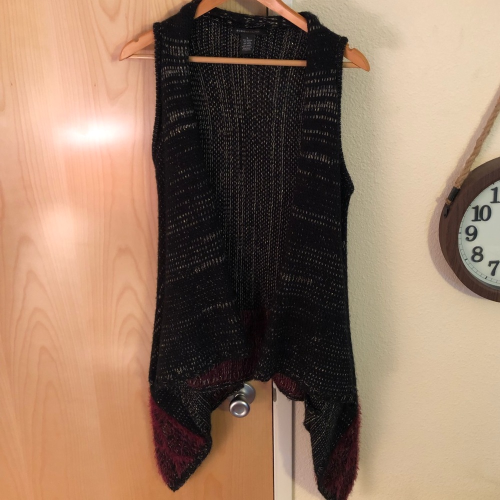 Wool Blend BCBG Max Sleeveless Cardigan